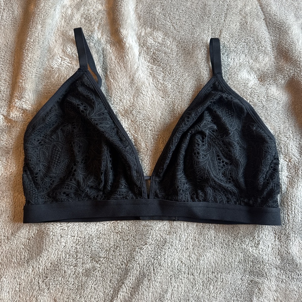 Lively Black Lace Triangle Bralette